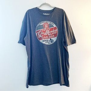 GAS MONKEY Garage Tee Grey Graphic T-Shirt Sz 3XL GUC Retro Style Short Sleeves